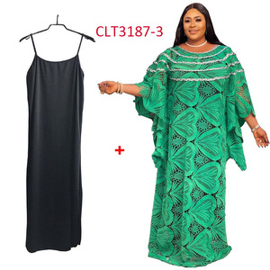 New Fashion African Plus Size <strong>Ladies</strong> <strong>Cord</strong> Lace Embroidery Dress Temperament Long <strong>Skirt</strong> - Product Image 4