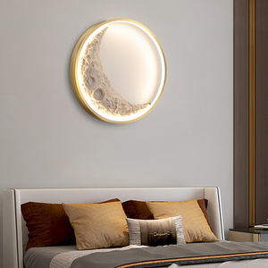 מנורות קיר הובילו אור ירח שלושה צבעים דימינג עבור סלון חדר שינה מחקר תאורת קיר אווירה - Product Image 4