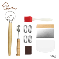 Kit d'outils pour la fabrication du pain, grattoir à pâte, ensemble d'outils à Lame, mélangeur à pâte danois et brosse à pétrir en Silicone