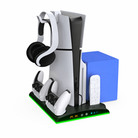 Support de refroidissement multifonctionnel Support vertical Base de chargeur pour console PS5 Station d'accueil de chargement Accessoire de jeu