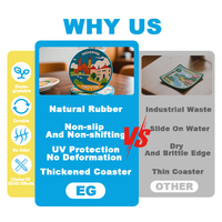 Cadeaux de promotion d'activité Logos personnalisés personnalisés Sous-verres en caoutchouc écologiques absorbant l'eau