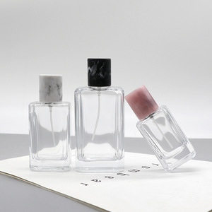 Wholesale Square Crystal White Bayonet-Cap Glass Perfume Essential Oil Bottles 25ml 50ml Refill 100ml <b>Spray</b> Bottles Bottles - Product Image 2