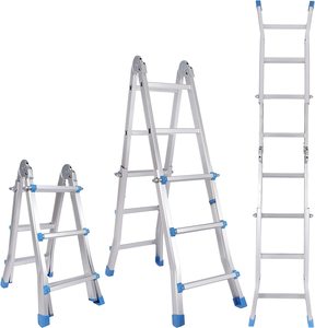 16.5FT Telescoping Ladder - Aluminum Extension Ladder With 330LB Capacity, Portable Collapsible Ladder