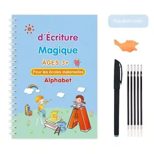 Individueller Großhandelsinhalt englische Handschrift Kinder Sank wiederverwendbar Magie Übung Copybook deutsch englisch französisch arabisch