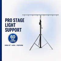 Support d'éclairage de scène portable 4,5 m avec treuil à manivelle, trépied et barre en T pour DJ, capacité de charge 60 kg pour événements et concerts