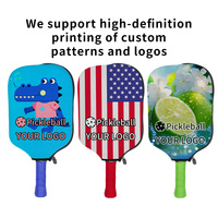 Couverture de pagaie de pickleball en néoprène de haute qualité étui de raquette à glissière sac de raquette manchon de protection avec logo personnalisé pour le tennis