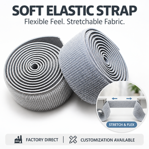 Sangle élastique en jacquard polyester/nylon multifonctionnelle TDS, vente en gros d'usine, couleur personnalisée, logo, échantillon gratuit, fabriqué en Chine - Product Image 1