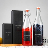Vente en gros Ez Swing Bouteille en verre 250ml 500ml 750ml 1000ml 1L Vide Transparent Kombucha Verre Swing Top Bouteille