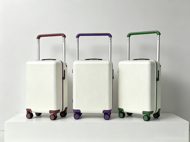 Fashionable business travel suitcase  Lightweight, hard-shell travel suitcase in two colors  Comfortable model with wide trolley