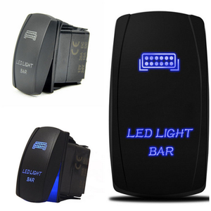 해상 보트 자동차용 방수 기능이 있는 고품질 유니버설 5P 듀얼 블루 LED 라이트 바 12V 24V 소형 로커 스위치 - Product Image 3