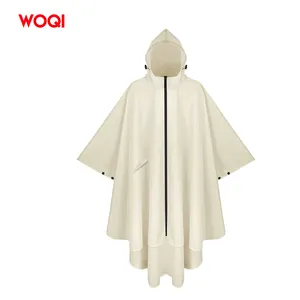 WOQI High Quality Polyester Waterproof Raincoat Outdoor Lightweight Rain Poncho For Men