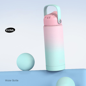 Dd4208 12oz đầy màu sắc thể thao du lịch chai Nước Đôi tường gốm bên trong cách nhiệt chai thép không gỉ với xử lý - Product Image 5