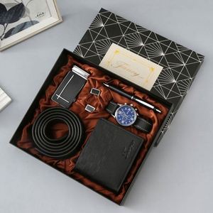 Ensemble de parfum, montre en acier inoxydable marron pour homme, porte-clés, portefeuille, cadeau de luxe personnalisé imprimé en sérigraphie - Product Image 2