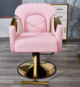 Chaise de Salon Rose en Promotion, Chaise de Coiffure Exécutive et Miroir, Chaise de Salon Inclinable Rose à Vendre LC292 - Product Image 1