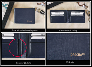 Luxury Genuine Leather <b>Wallet</b> for Men <b>RFID</b> Protected Bi Fold Design Card Holder Compact Pocket Organizer - Product Image 4
