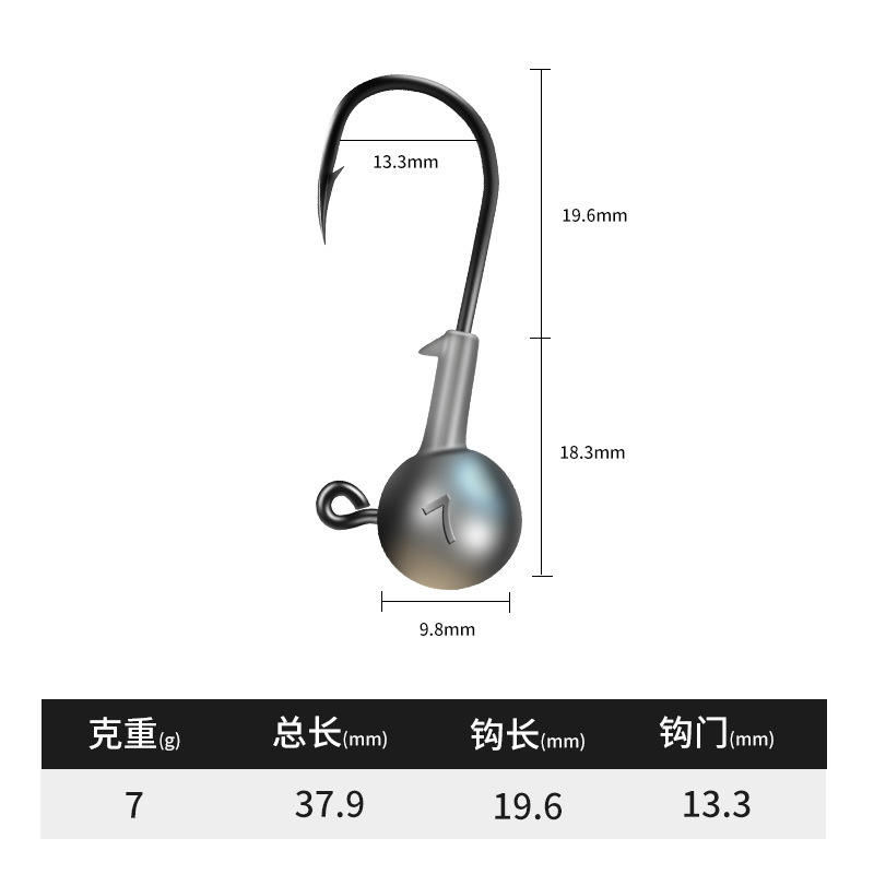 ตะขอหัวตะกั่วแบบร่องเลือด [10 แพ็ค] 7g