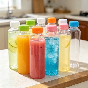 Botellas de Plástico PET (con Tapas de Rosca) para <span class=keywords><strong>Kombucha</strong></span>, Café Frío, Jugo de Frutas; Disponibles en Tamaños de 150 ml, 250 ml, 350 ml, 500 ml y 16 oz - Product Image 2
