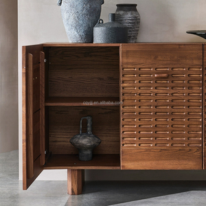 Luxury <b>Solid</b> Red Oak Bedroom Living Room Multi-functional Storage Cabinet <b>Wooden</b> <b>Bookcase</b> Minimalist Modern Design for Hotel Use - Product Image 5