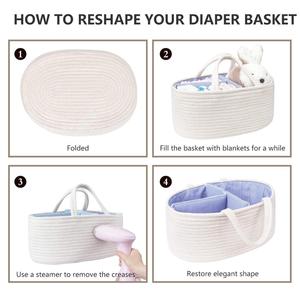 Organizzatore per pannolini per bambini grande borsa per auto Organizer 100% in cotone corda per bambini cestello per bambini per ragazzi e ragazze - Product Image 4