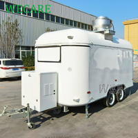 WECARE Remorque Mobile de Restauration Cocktail Café Bar à Jus, Entièrement Équipée pour Kebab Döner, Camion Fast Food avec Cuisine Complète