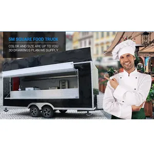 Double Axle Small Food Trailer Mobile Wok Supplier Outdoor Mobile Food Trailer/ Street Mobile Food Truck Trailer Van Semi