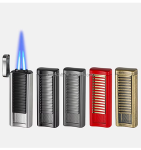 JOFI High Quality <b>Custom</b> Logo Butane 2 Jets Torch <b>Lighter</b> with Four Flames Refillable Business Gifts with cigar punch - Product Image 6
