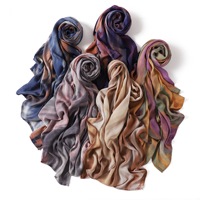 Viscose Modal hijab met gradiënt, islamitische etnische print, sjaal, nieuwe modal tie-dye print, grote sjaal, modal ombre sjaal