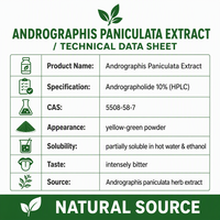 Extrait d'Andrographis Paniculata LCHBIO 10% Andrographolide HPLC 5508-58-7 Ingrédient naturel pour le soutien immunitaire et le bien-être