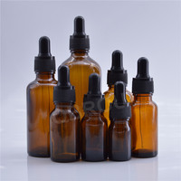 Bernsteinfarbene Glasfläschchen mit Pipette 10ml 20ml 30ml 50ml 100ml, Ätherische Öle & Serum-Fläschchen mit Goldfarbenem Pipettenverschluss