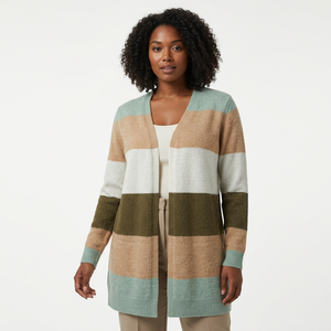 Prime Vista Exports Limited - Ropa de abrigo informal para mujer, estilo casual, con contraste de color y frente abierto, para invierno (mezcla de viscosa/nailon/poliéster) - Product Image 1