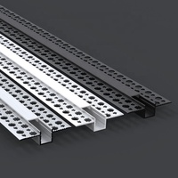 Pour éclairage de Bar au plafond, bandes argentées, noires et blanches, canaux encastrés pour cloisons sèches, plâtre en Aluminium, profil Led