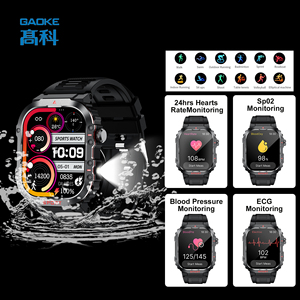 GAOKE H08 akıllı saat erkekler için açık spor el feneri pusula IP68 su geçirmez bağlı İzle için yüksek kalite akıllı saat - Product Image 3