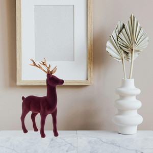 Figurine décorative en velours de renne lumineux, décoration de Noël attrayante, cadeau pour table de fête, étagère et décoration intérieure - Product Image 4