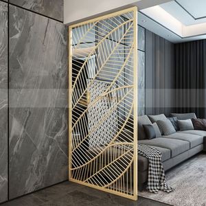 Modern Stainless Steel Translucent Waterproof Partition <b>Screen</b> Customized Design Movable Function for Hotel Lobby Living Area - Product Image 4