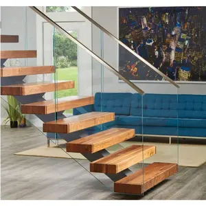 CBMmart-escaleras interiores de madera, escaleras flotantes invisibles, Escalier