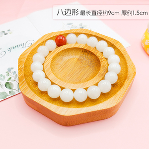 Có thể gập lại tre khay đồ trang sức khắc hoa đính tấm cho Bông Tai Nhẫn Vòng đeo tay dây chuyền-Chức năng hiển thị món ăn - Product Image 6