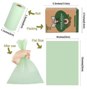 Sacs à déjections pour animaux de compagnie en maïs biodégradable réutilisables avec logo personnalisé, sacs à crottes de chien, 8 rouleaux - Product Image 5