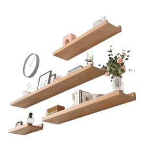 Cross-border wooden <b>wall</b>-<b>mounted</b> <b>shelf</b>, <b>wall</b>-<b>mounted</b> <b>wall</b> <b>shelf</b>, TV <b>wall</b> decorative <b>shelf</b>, straight partition. - Product Image 5