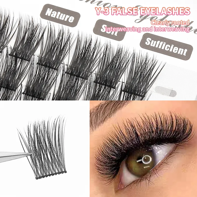 Hot Tự Làm Phân Khúc Lash Nhãn Hiệu Riêng Cá Nhân Tự Nhiên Lash Mở Rộng Tự Làm Cụm Lash Mở Rộng