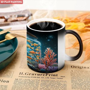 Color Changing Mug 11oz Frosted Black <b>Ceramic</b> Sublimation Blank <b>Cup</b> For DIY Custom Design - Product Image 5