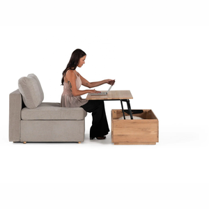 Tavolino da Caffè Transformer - Pannello con Vano Portaoggetti, Moderno Tavolino in Legno che Eleva la Vita Quotidiana con Spazio di Archiviazione Nascosto - Product Image 2