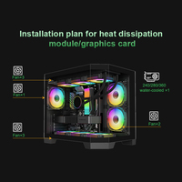 Boîtier de jeu M-ATX en verre trempé, haut débit d'air, refroidissement par eau 360 mm sur le dessus, 280 mm sur les côtés, boîtier PC ITX, support VGA 380 mm, boîte de jeu