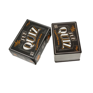 JP082 Jeu de cartes de <span class=keywords><strong>quiz</strong></span> personnalisé CMYK 4C/4C en papier, coins arrondis, combo 5 pièces, pour toute la famille, enfants et adultes, 101 questions de <span class=keywords><strong>quiz</strong></span> sur les sports américains - Product Image 2