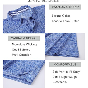 Polo de golf confortable à séchage rapide pour homme Tissu tricoté respirant à manches courtes avec motif brodé et décontracté - Product Image 6