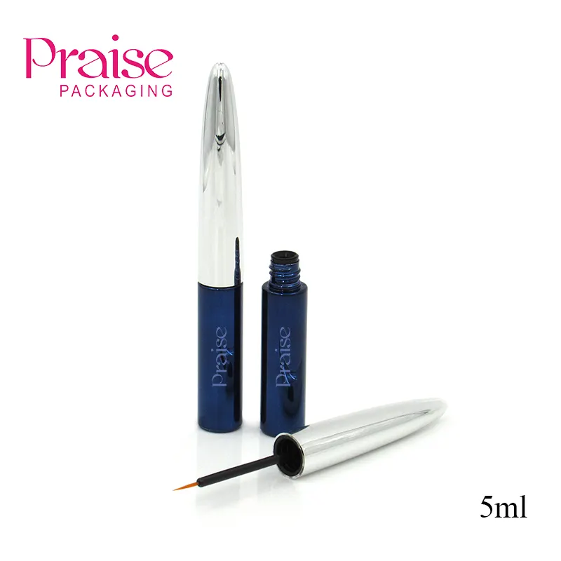 Tube d'eyeliner portable personnalisé 5ml conteneur cosmétique rond en plastique croissance des cils tube liquide emballage pour fournitures de beauté