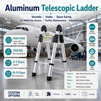 Échelle télescopique pliante en aluminium moderne et portable EN131, multi-positions, capacité de 150 kg, pour l'entretien des entrepôts industriels