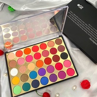 Maquillage en gros : Palette de fards à paupières 35 couleurs, tons terreux, nuances citrouille, nacrés, mats, pailletés, longue tenue, résistants à l'eau