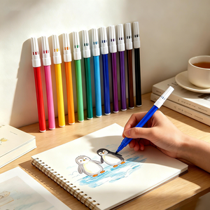 Pennarelli Lavabili da 12/24 Colori, Penne ad Acqua <span class=keywords><strong>per</strong></span> Disegno e Scrittura <span class=keywords><strong>per</strong></span> Bambini e Scuola - Product Image 5