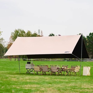 เต็นท์กลางแจ้ง Explorer Black Vinyl Canopy สำหรับ 3-5 คน รูปทรงสี่เหลี่ยม ติดตั้งด้วยมือ ป้องกันแสงแดด กันลม สีครีมคาเฟ่ ผ้า PVC - Product Image 1