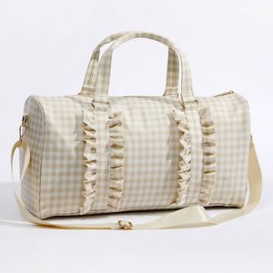 Large Capacity Foldable Outdoor Travel Organizer Bag Ruffle Design Lady Personalized Long Shoulder Strap <b>Storage</b> Durable - Product Image 2